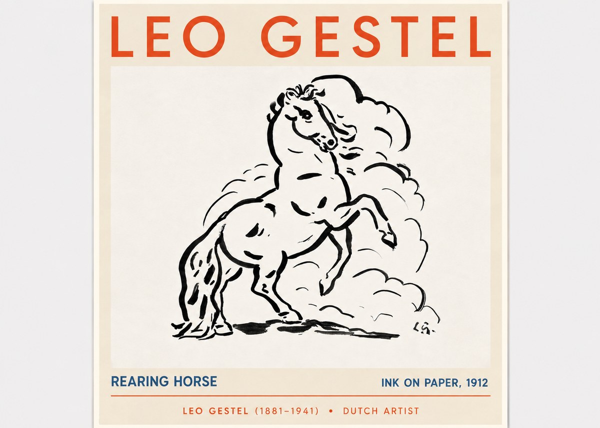 Leo Gestel Rearing Horse No5 - Plakat