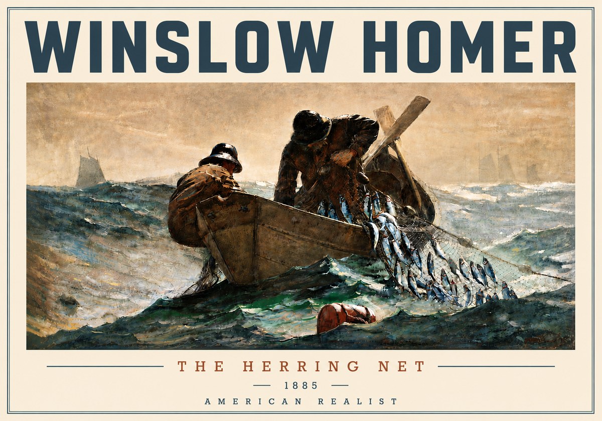 Winslow Homer The Herring Net I No5 - Plakat
