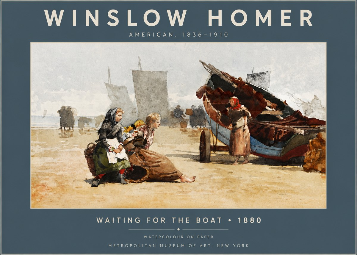 Winslow Homer Waiting for the Boat No2 - Plakat