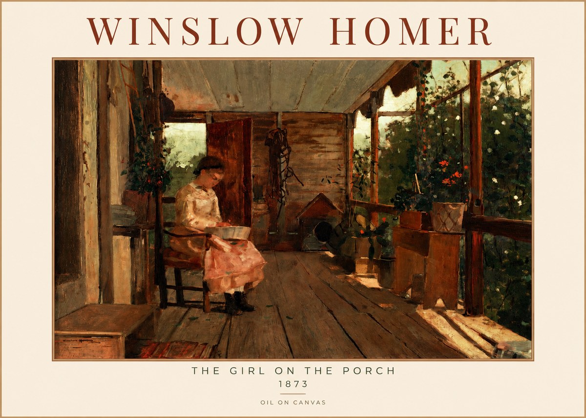 Winslow Homer The Girl on the Porch No2 - Plakat