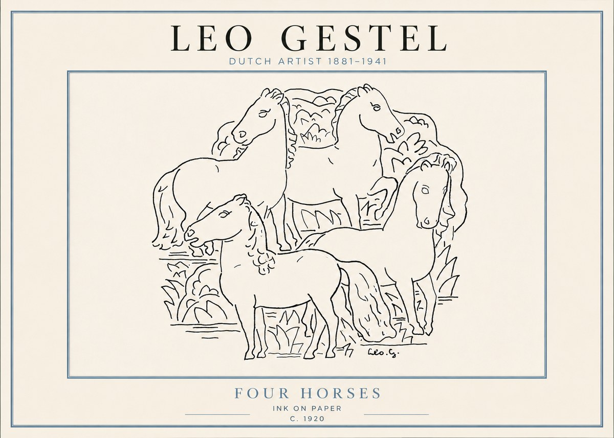 Leo Gestel Four Horses No4 - Plakat