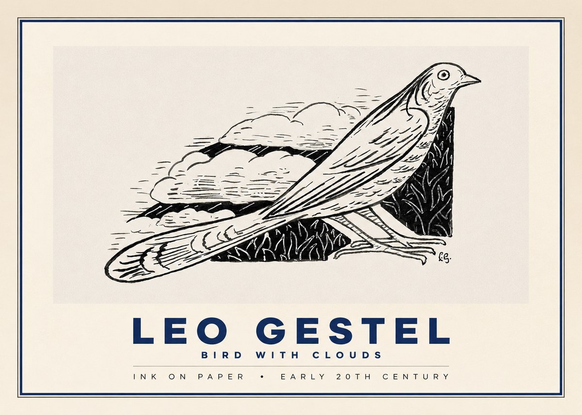 Leo Gestel Bird with Clouds No2 - Plakat