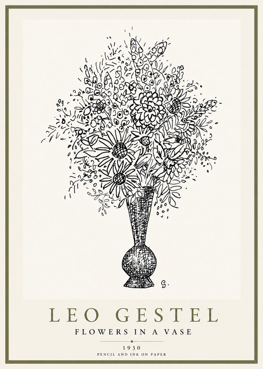 Leo Gestel Flowers in a Vase No3 - Plakat