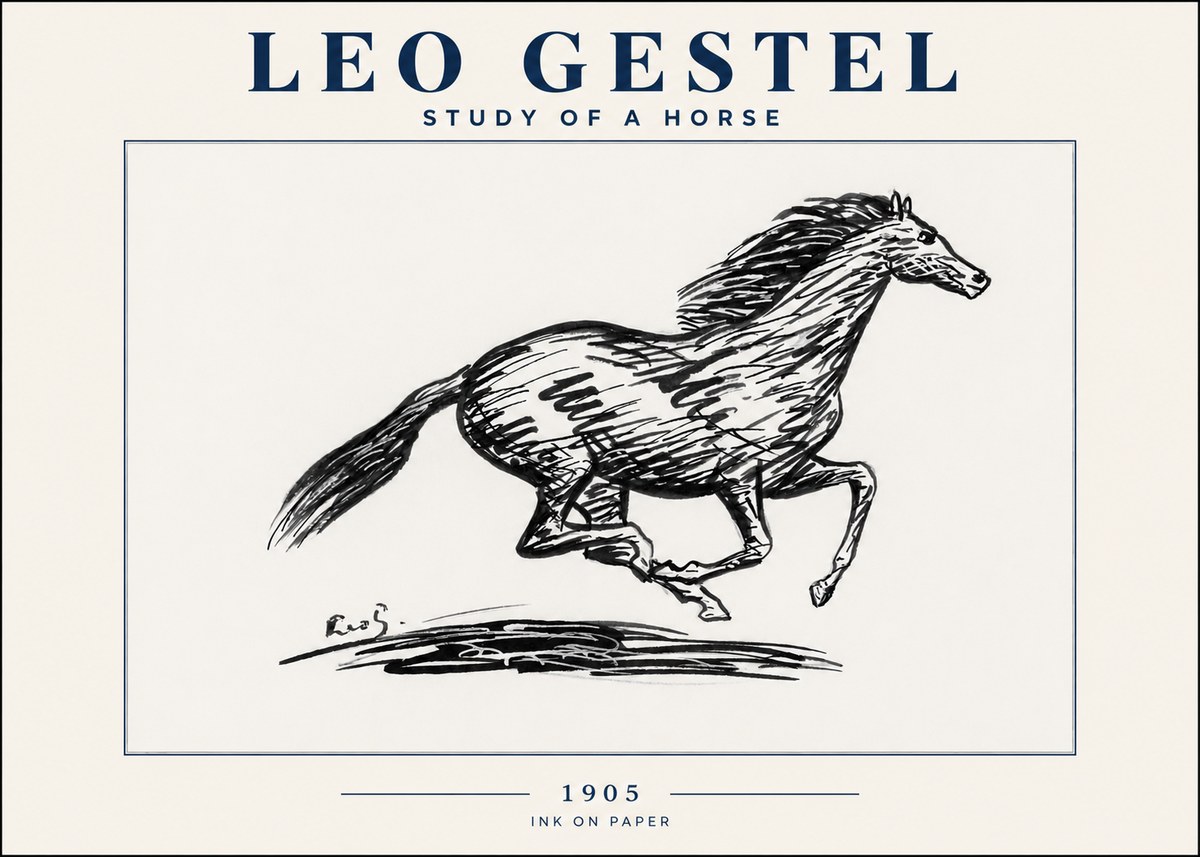 Leo Gestel Study of a Horse No4 - Plakat