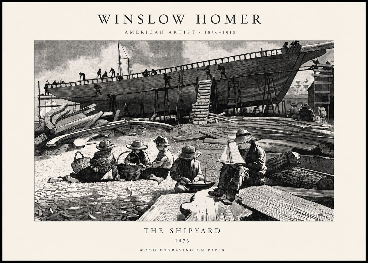 Winslow Homer The Shipyard No1 - Plakat