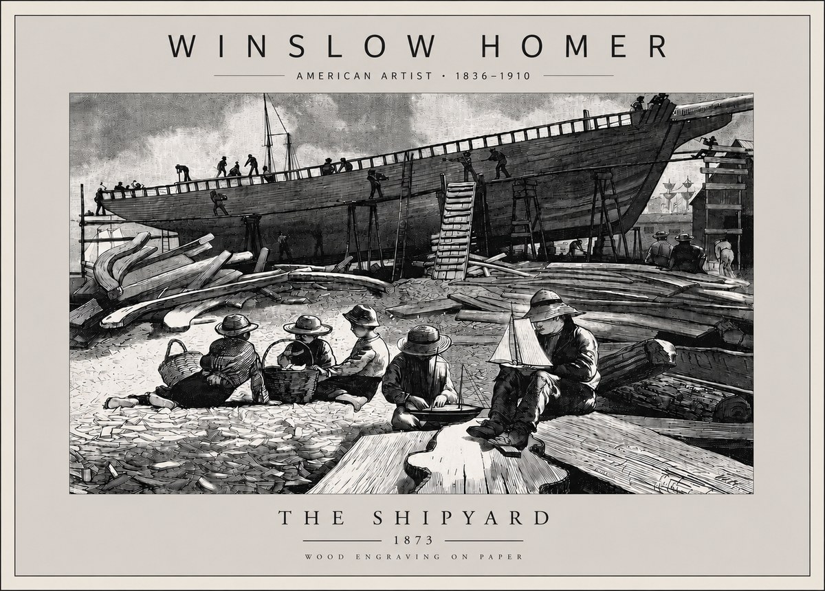 Winslow Homer The Shipyard No5 - Plakat