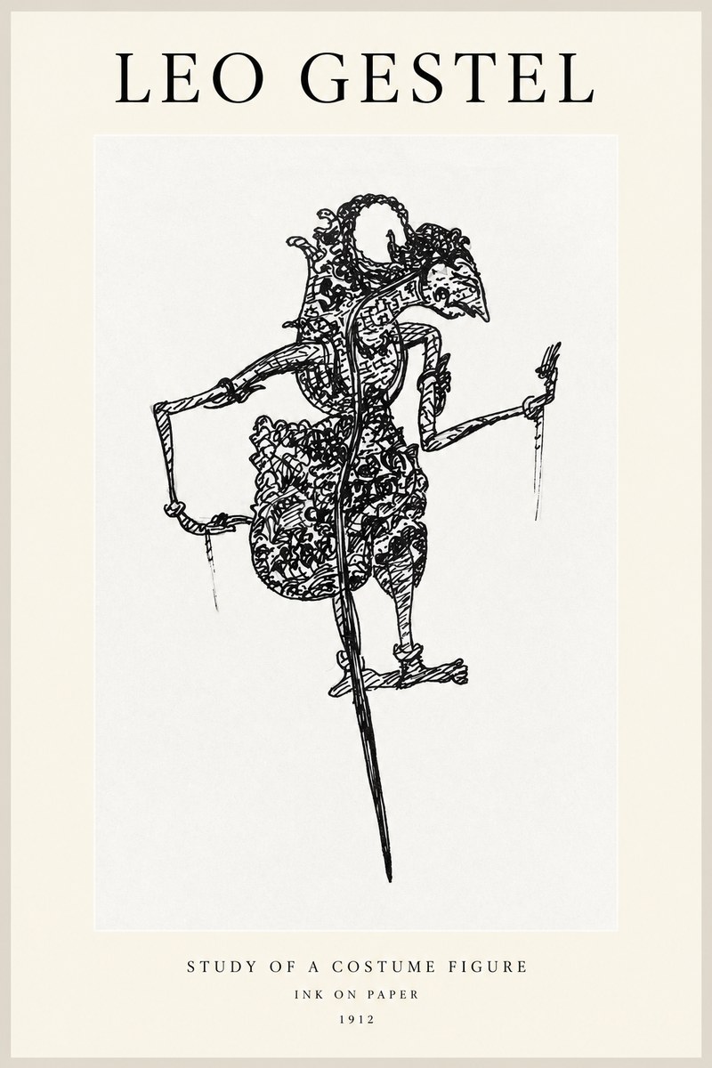 Leo Gestel Study of a Costume Figure No1 - Plakat