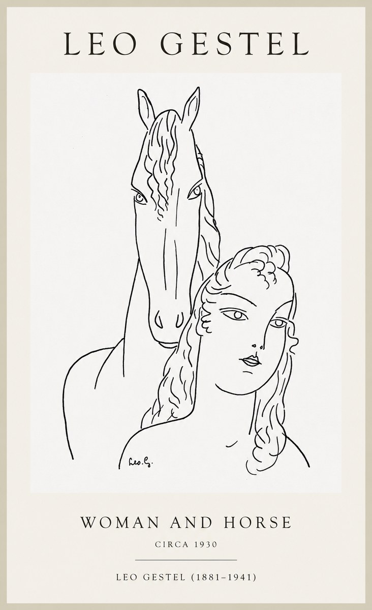 Leo Gestel Woman and Horse No1 - Plakat