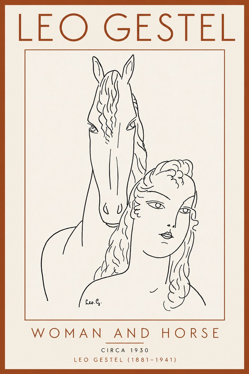Leo Gestel Woman and Horse No5 - Plakat