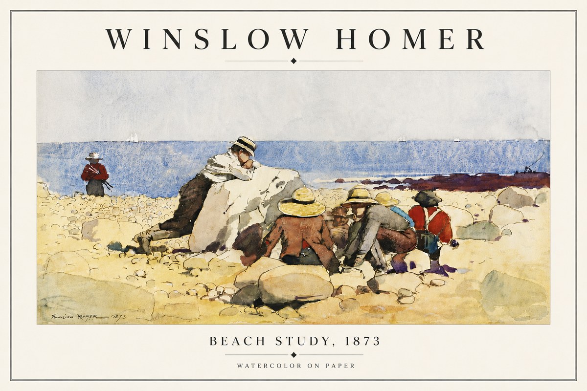 Winslow Homer Beach Study No6 - Plakat