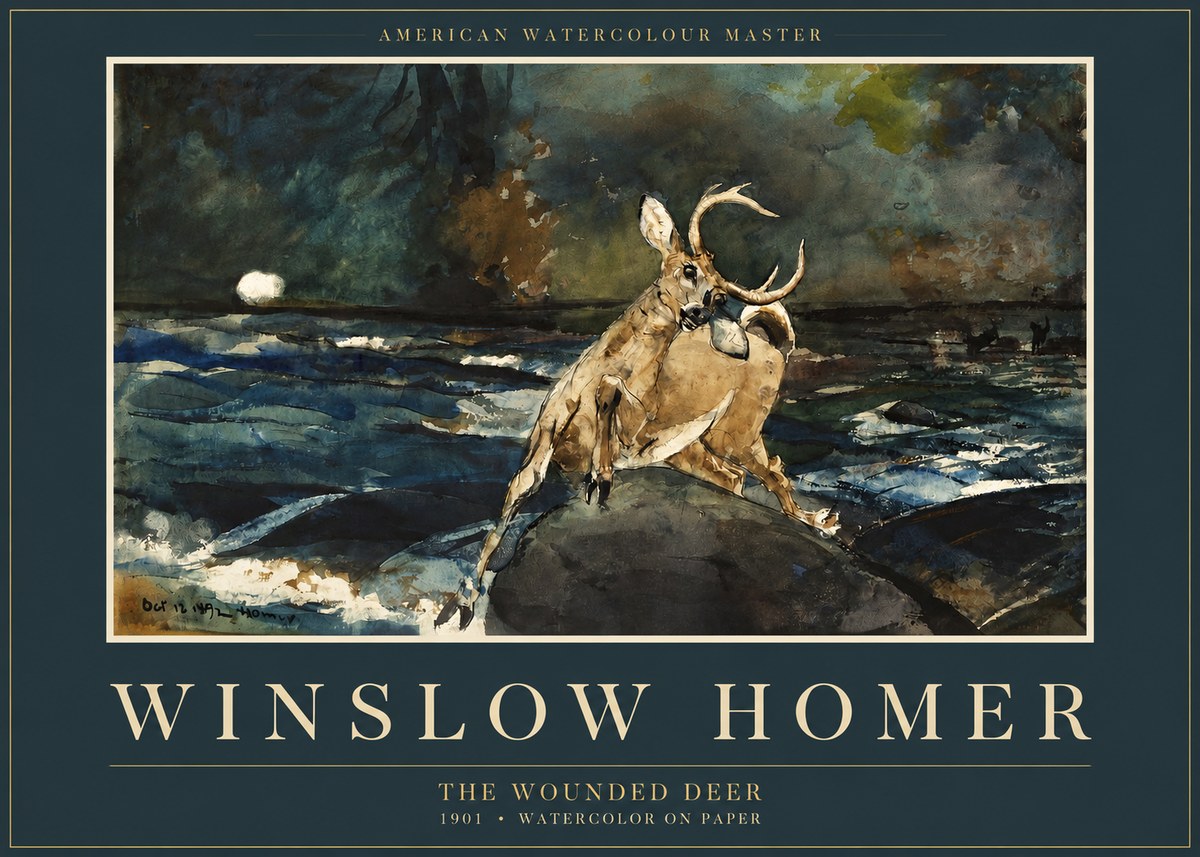Winslow Homer The Wounded Deer No2 - Plakat