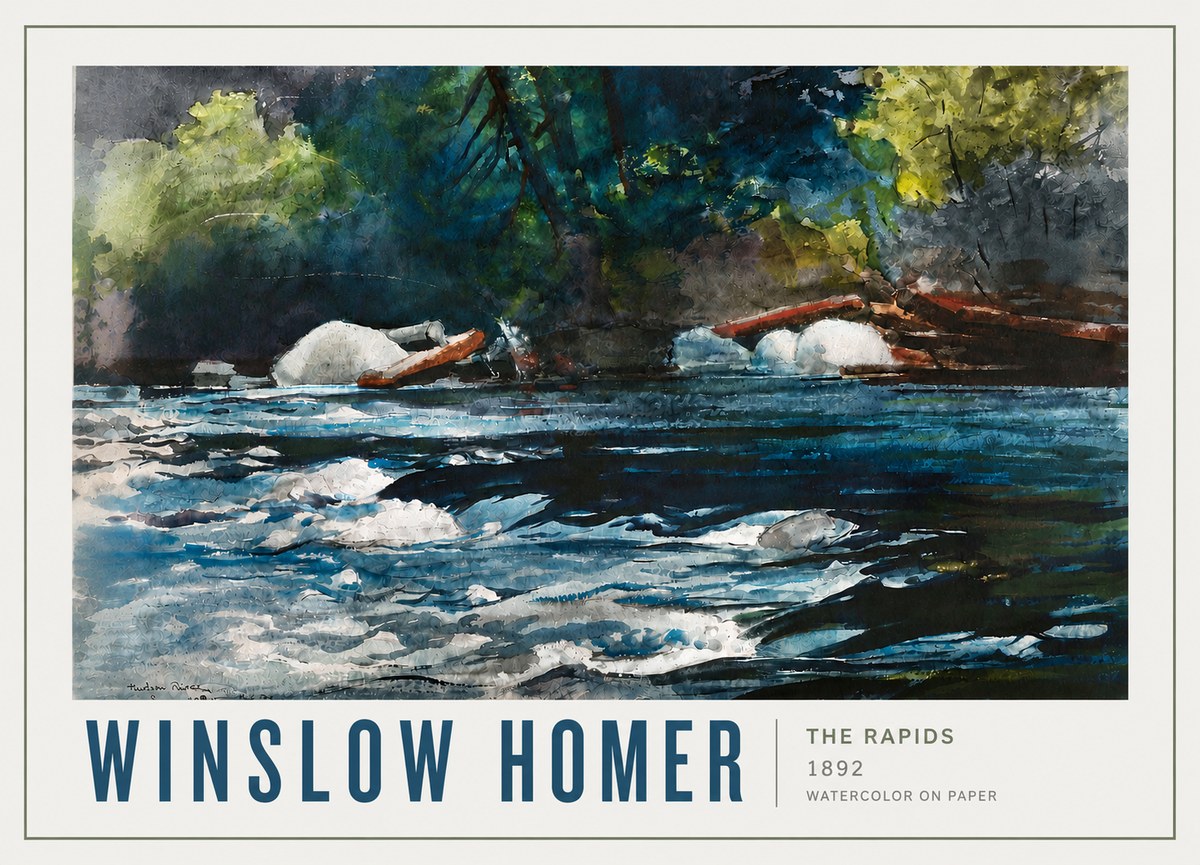 Winslow Homer The Rapids No4 - Plakat
