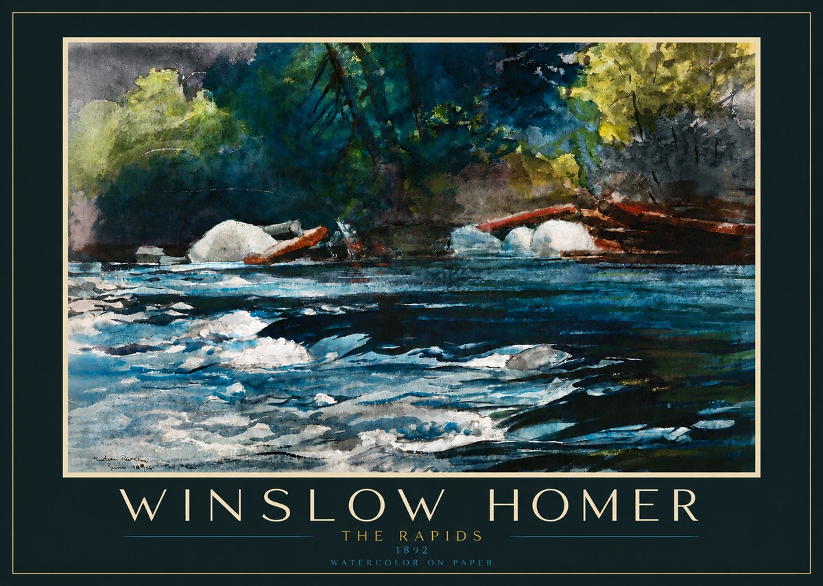 Winslow Homer The Rapids No5 - Plakat