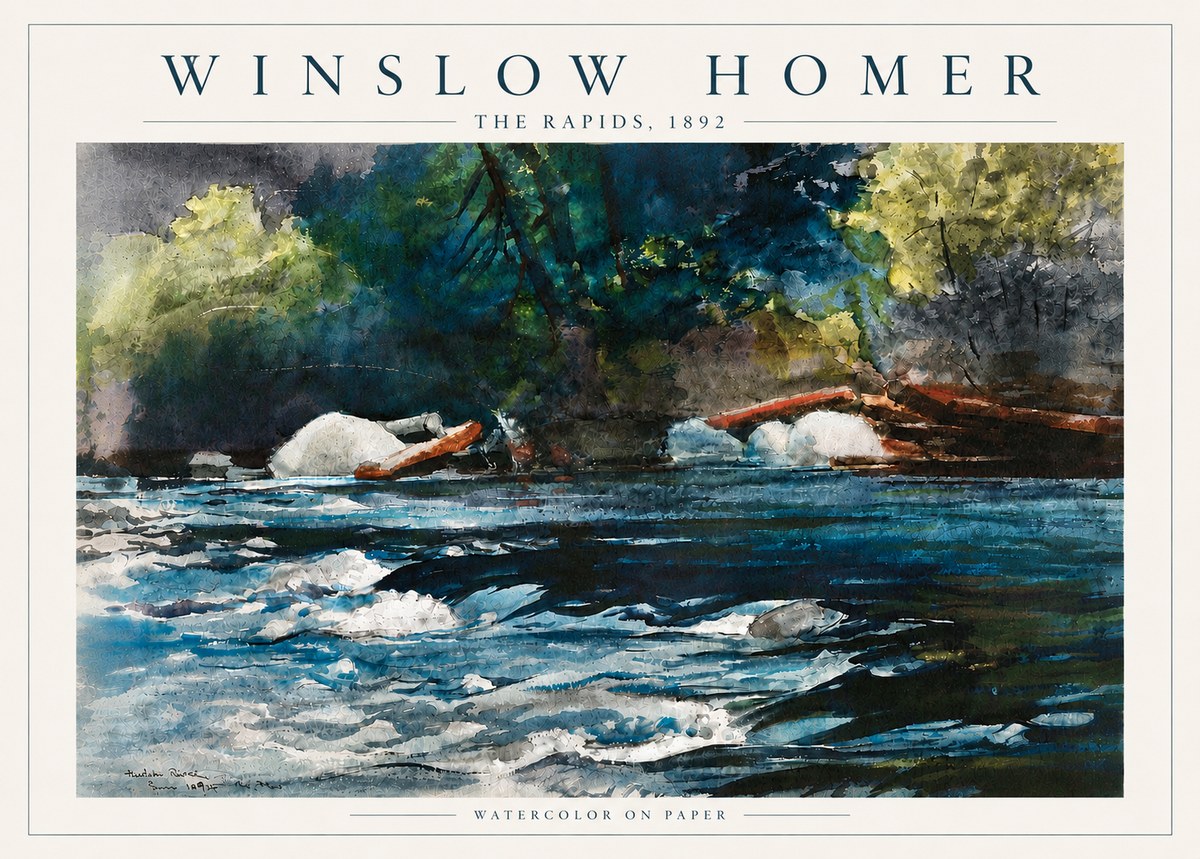 Winslow Homer The Rapids No6 - Plakat