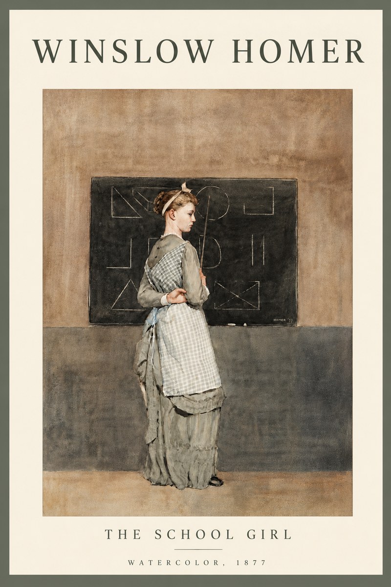 Winslow Homer The School Girl No4 - Plakat