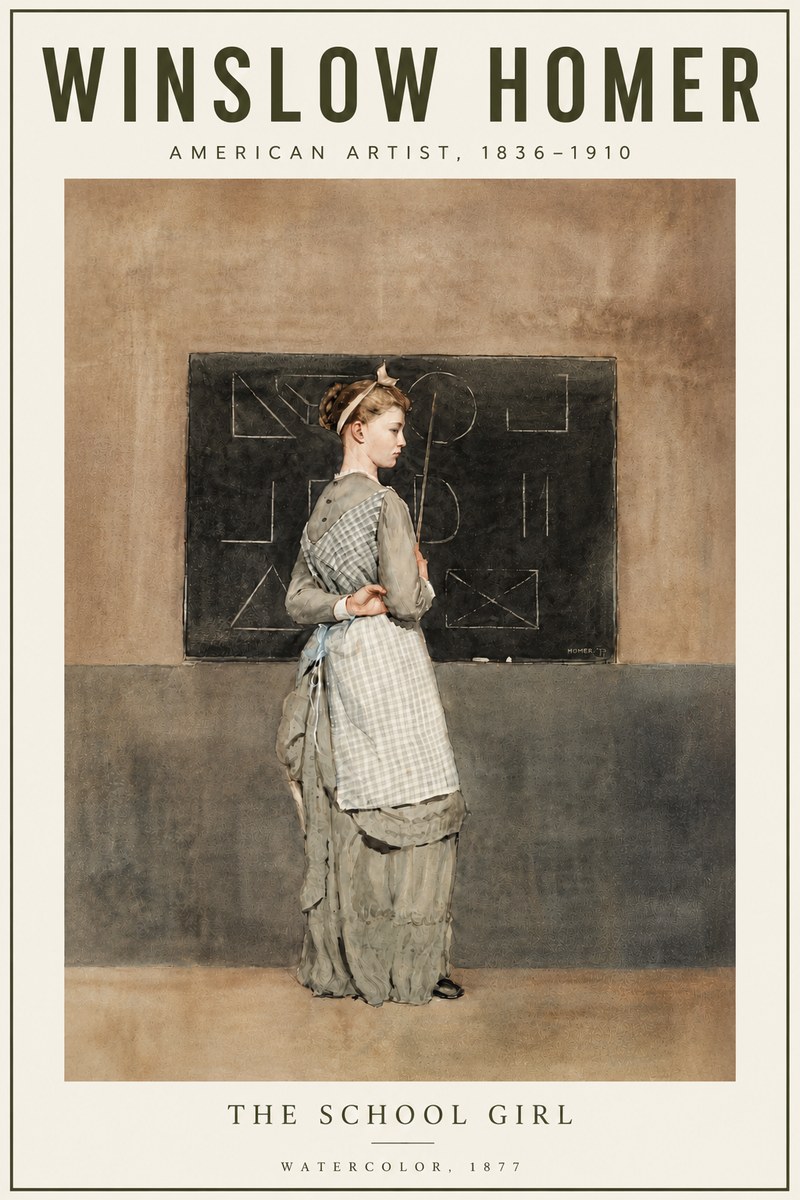 Winslow Homer The School Girl No6 - Plakat