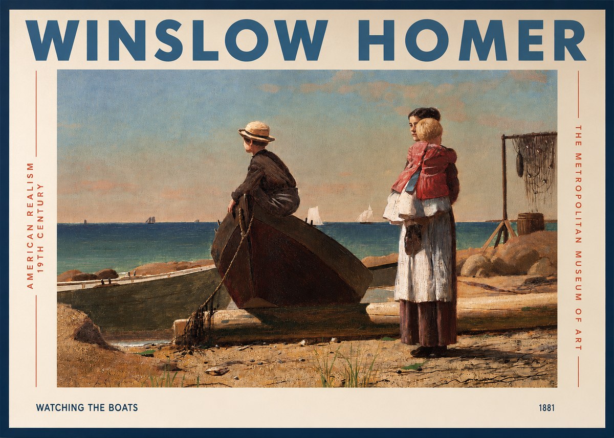 Winslow Homer Watching the Boats, 1881 No2 - Plakat