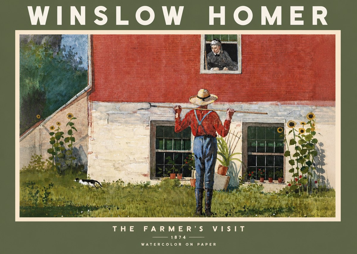 Winslow Homer Farmer with Hoe No3 - Plakat