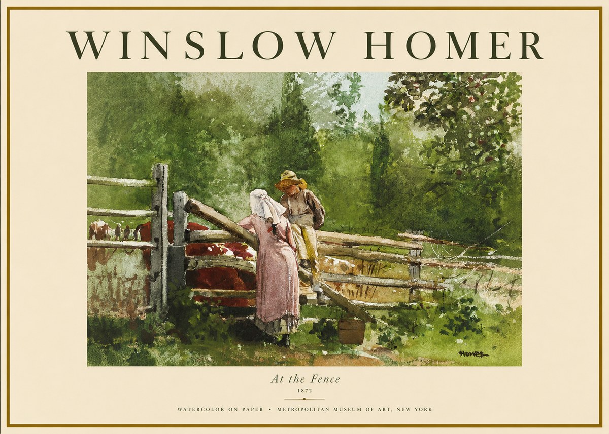 Winslow Homer At the Fence No2 - Plakat
