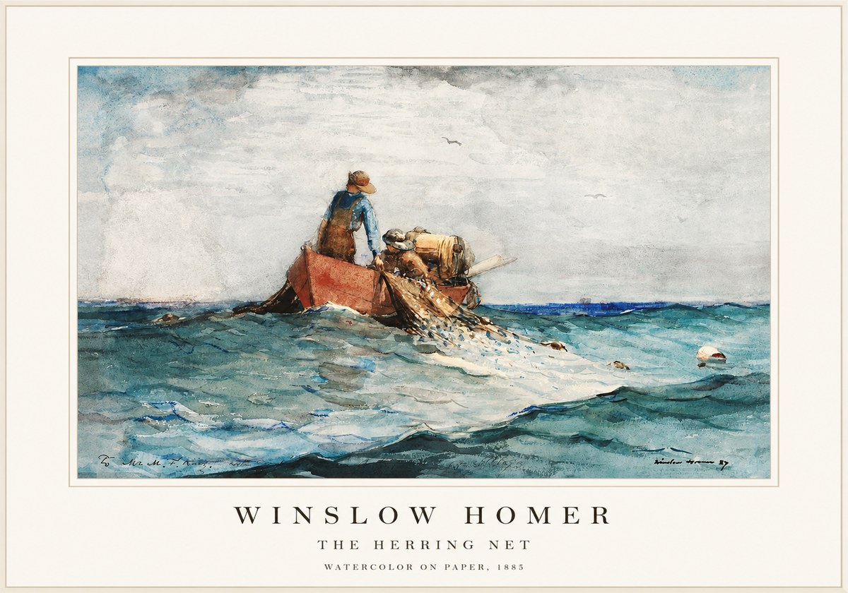 Winslow Homer The Herring Net II No1 - Plakat