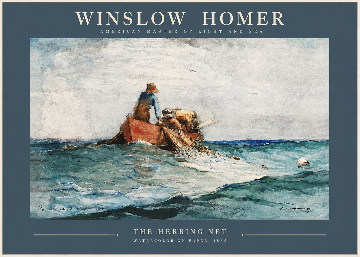 Winslow Homer The Herring Net II No2 - Plakat