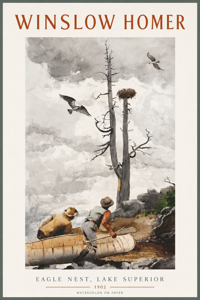 Winslow Homer Eagle Nest, Lake Superior No4 - Plakat