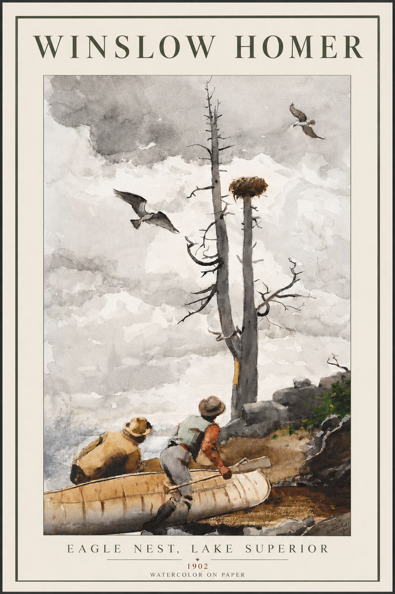 Winslow Homer Eagle Nest, Lake Superior No6 - Plakat