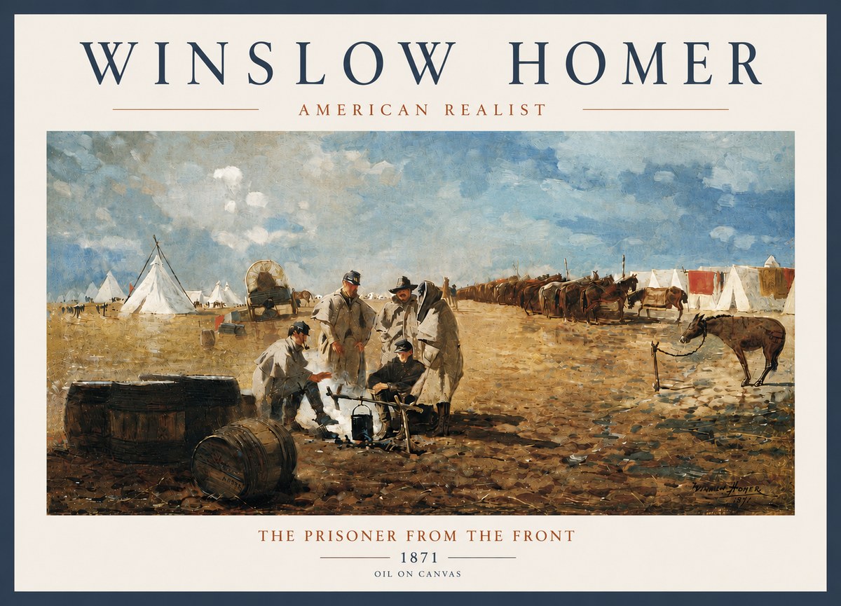 Winslow Homer The Prisoner from the Front No6 - Plakat
