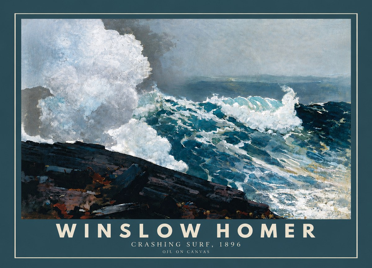 Winslow Homer Crashing Surf, 1896 No4 - Plakat