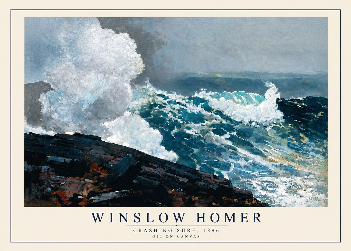 Winslow Homer Crashing Surf, 1896 No5 - Plakat