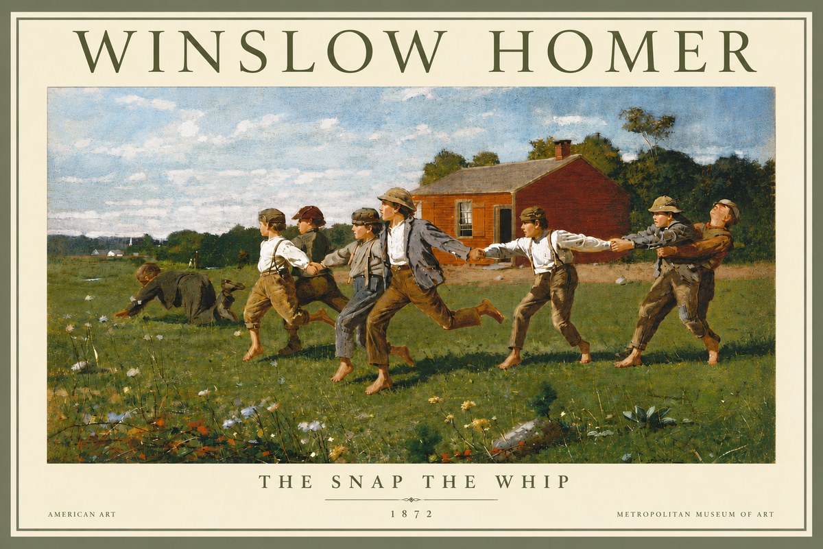 Winslow Homer The Snap the Whip No4 - Plakat