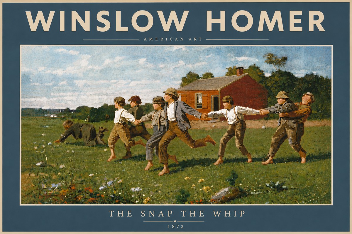 Winslow Homer The Snap the Whip No5 - Plakat
