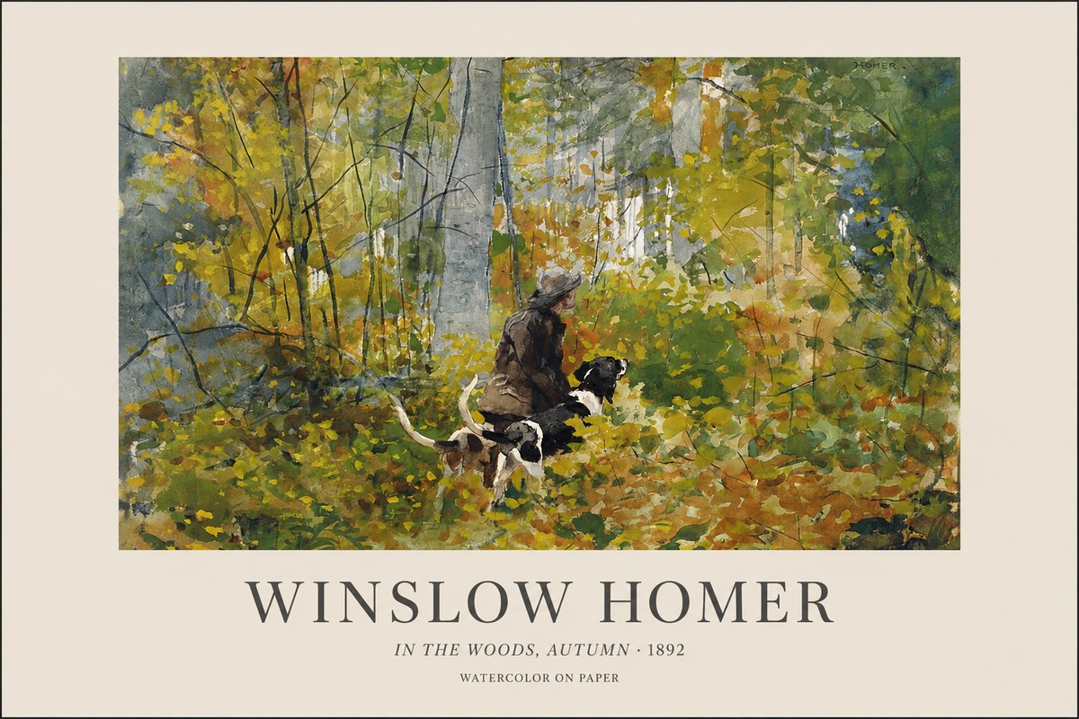 Winslow Homer In the Woods, Autumn No1 - Plakat