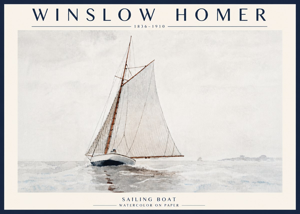 Winslow Homer Sailing Boat No6 - Plakat