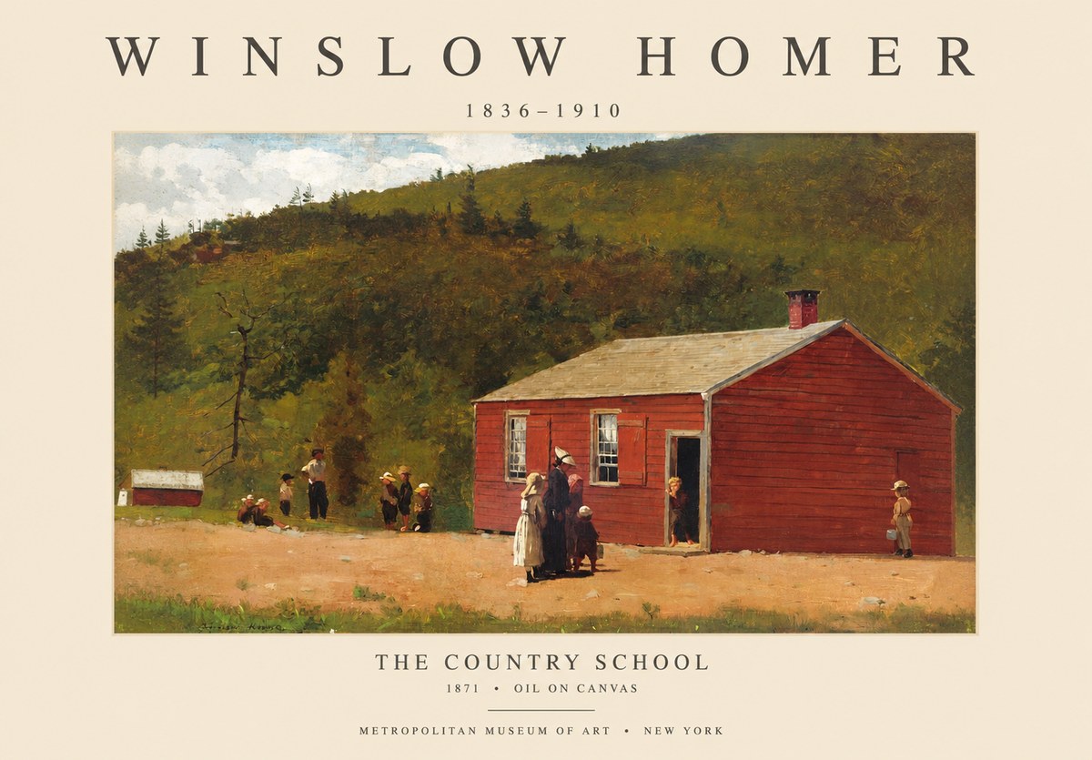 Winslow Homer The Country School No1 - Plakat