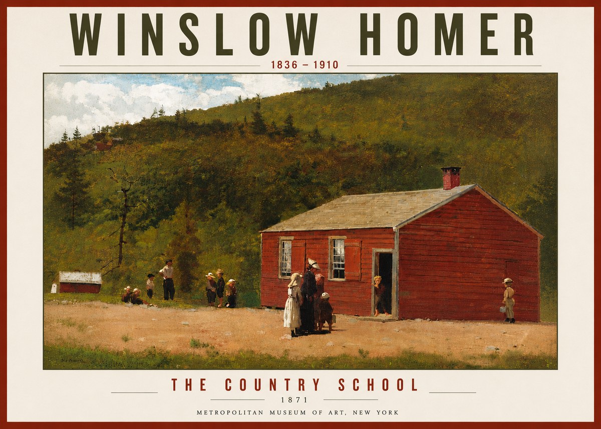 Winslow Homer The Country School No6 - Plakat