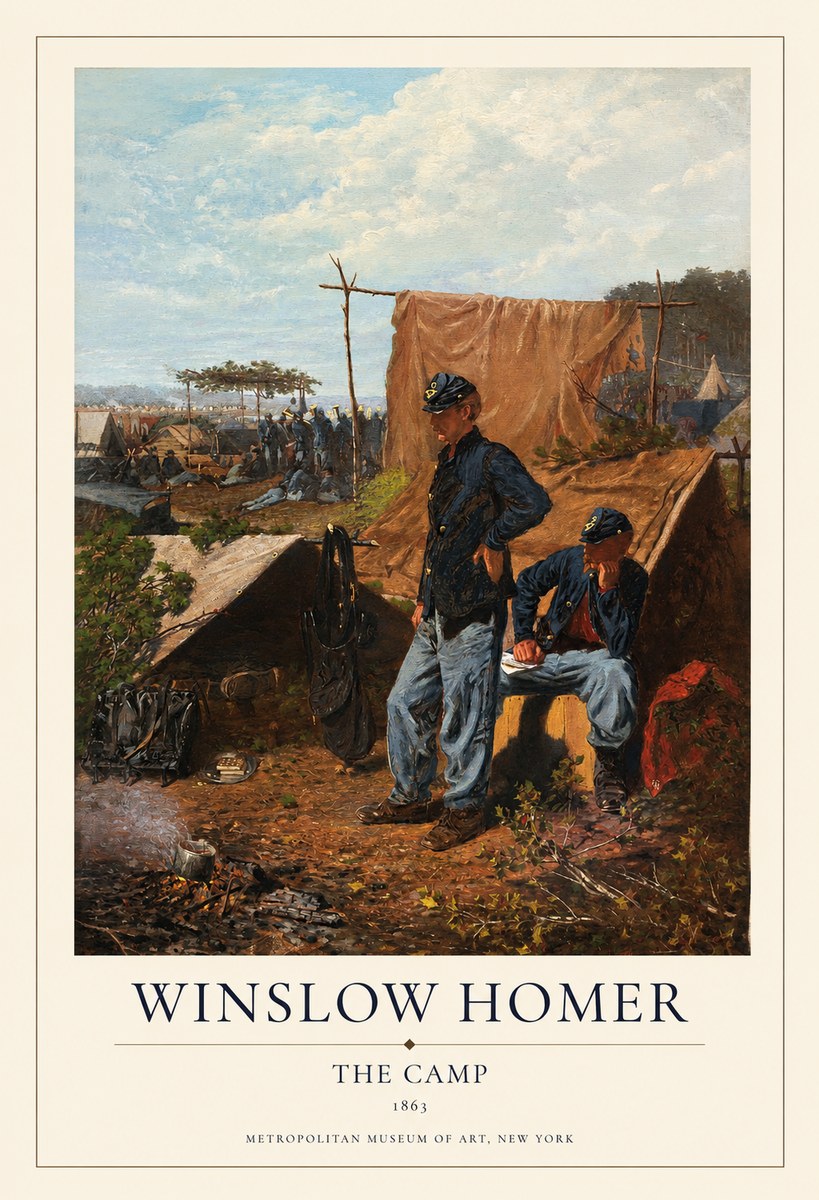 Winslow Homer The Camp No1 - Plakat