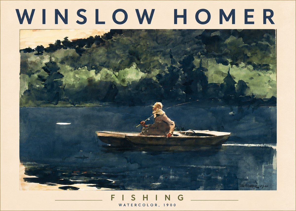 Winslow Homer Fishing No6 - Plakat