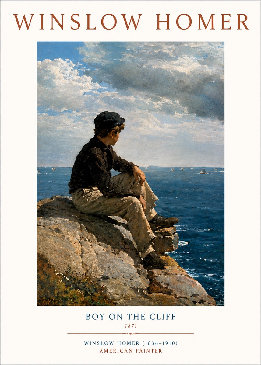 Winslow Homer Boy on the Cliff No3 - Plakat