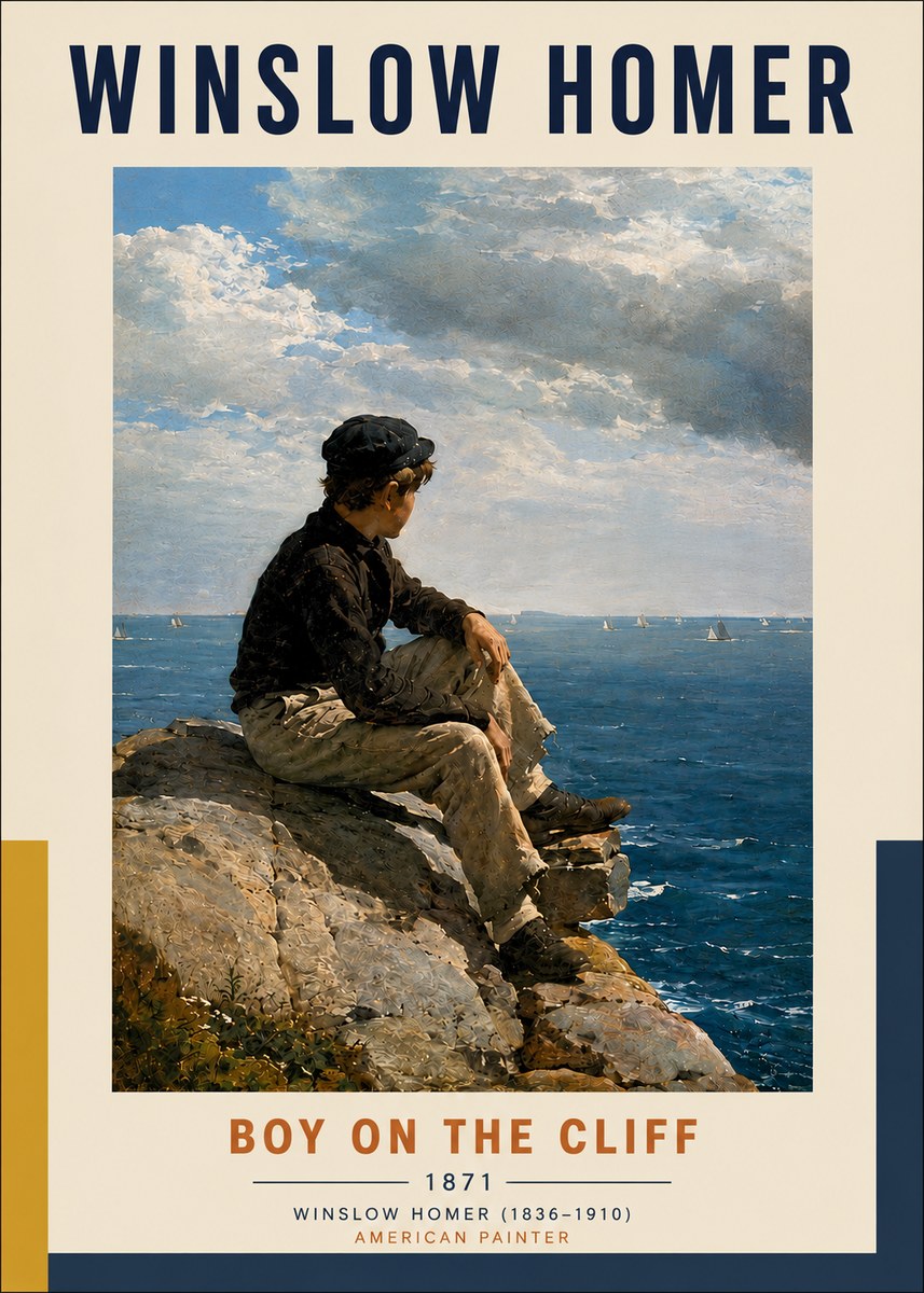 Winslow Homer Boy on the Cliff No4 - Plakat