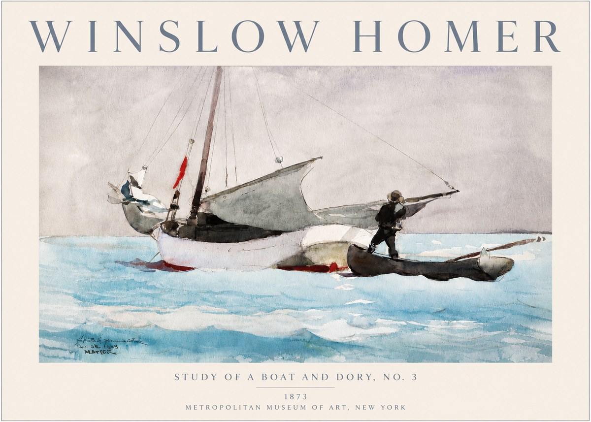Winslow Homer Study of a Boat and Dory Watercolor, No. 3 No3 - Plakat