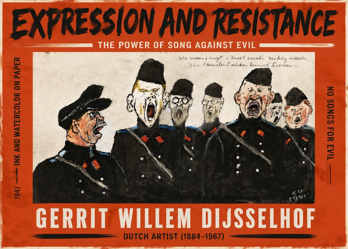 Gerrit Willem Dijsselhof Where Men Sing, There You May Rest in Peace; Evil People Have No Songs. No6 - Plakat