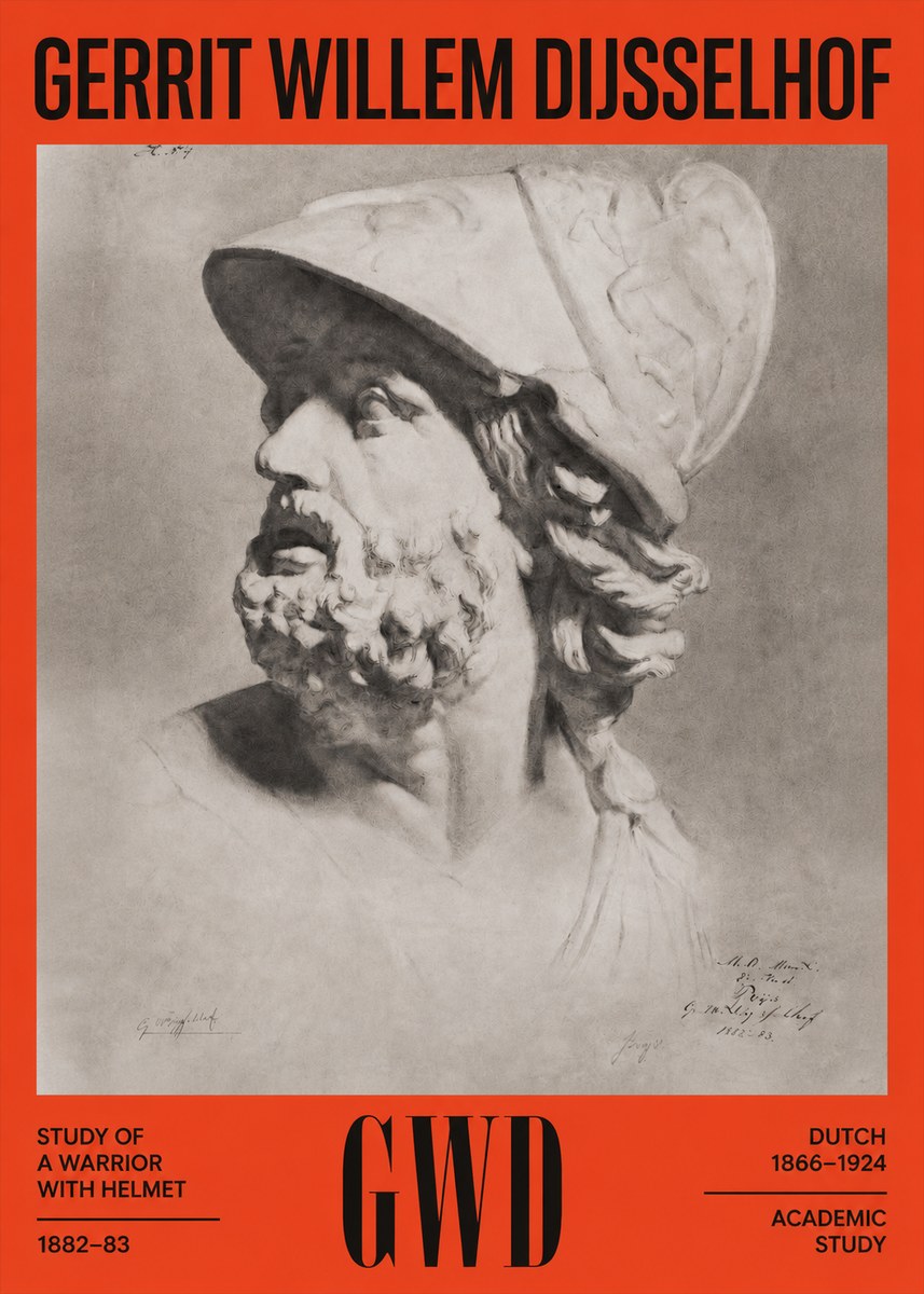 Gerrit Willem Dijsselhof Study of a Warrior with Helmet No2 - Plakat