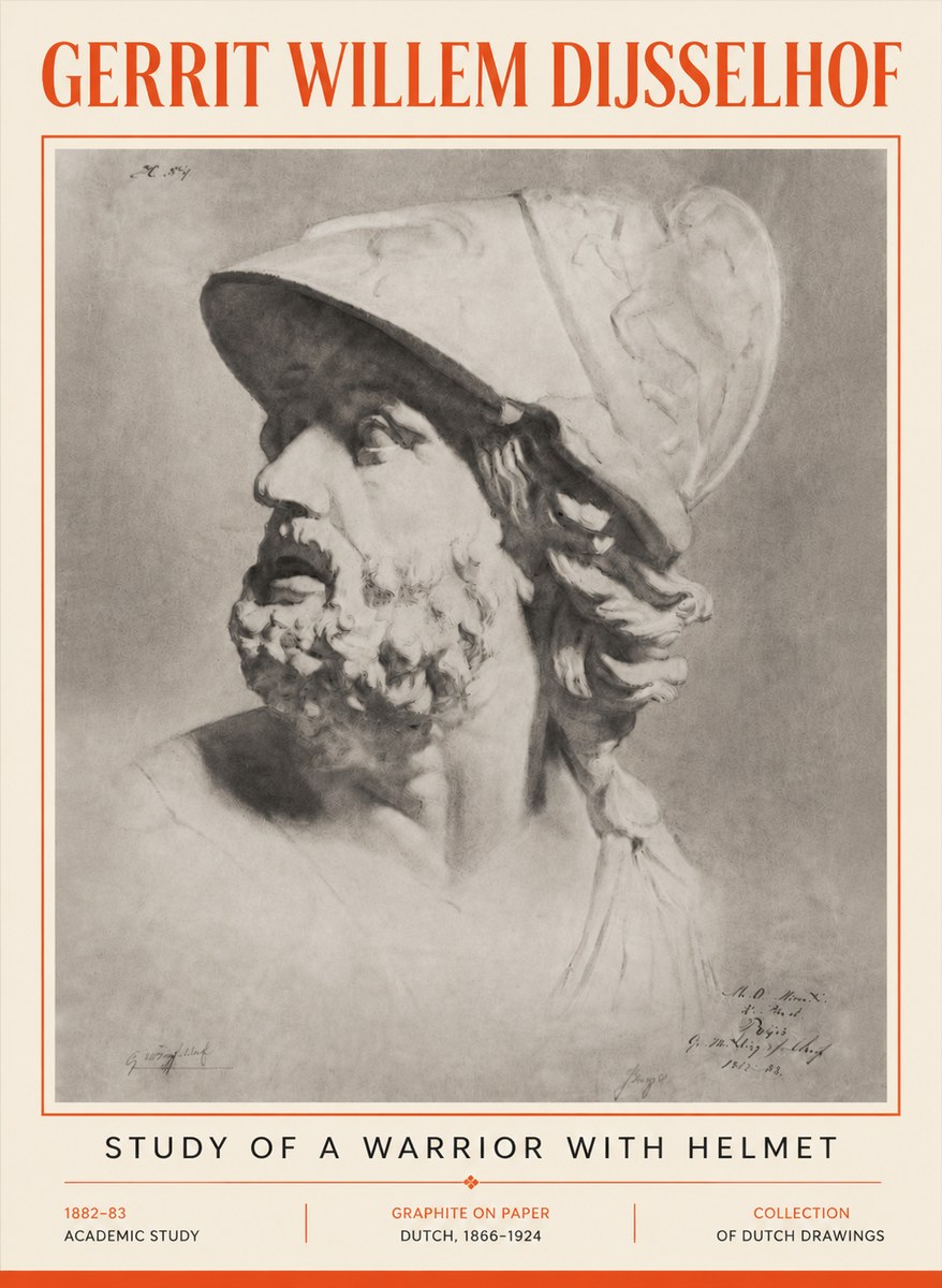 Gerrit Willem Dijsselhof Study of a Warrior with Helmet No5 - Plakat