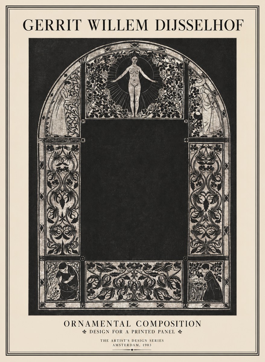Gerrit Willem Dijsselhof Ornamental Composition - Design for a Printed Panel No1 - Plakat