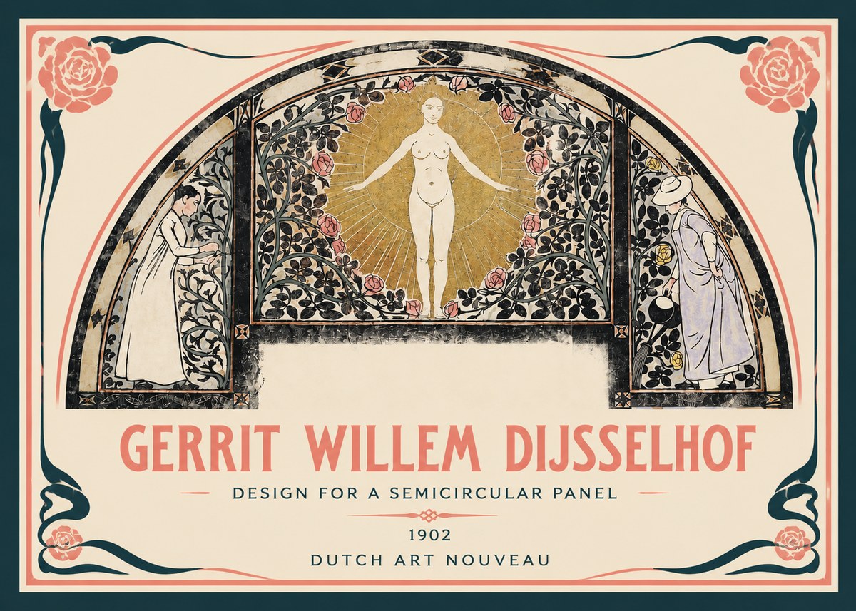 Gerrit Willem Dijsselhof Nature's Awakening No4 - Plakat
