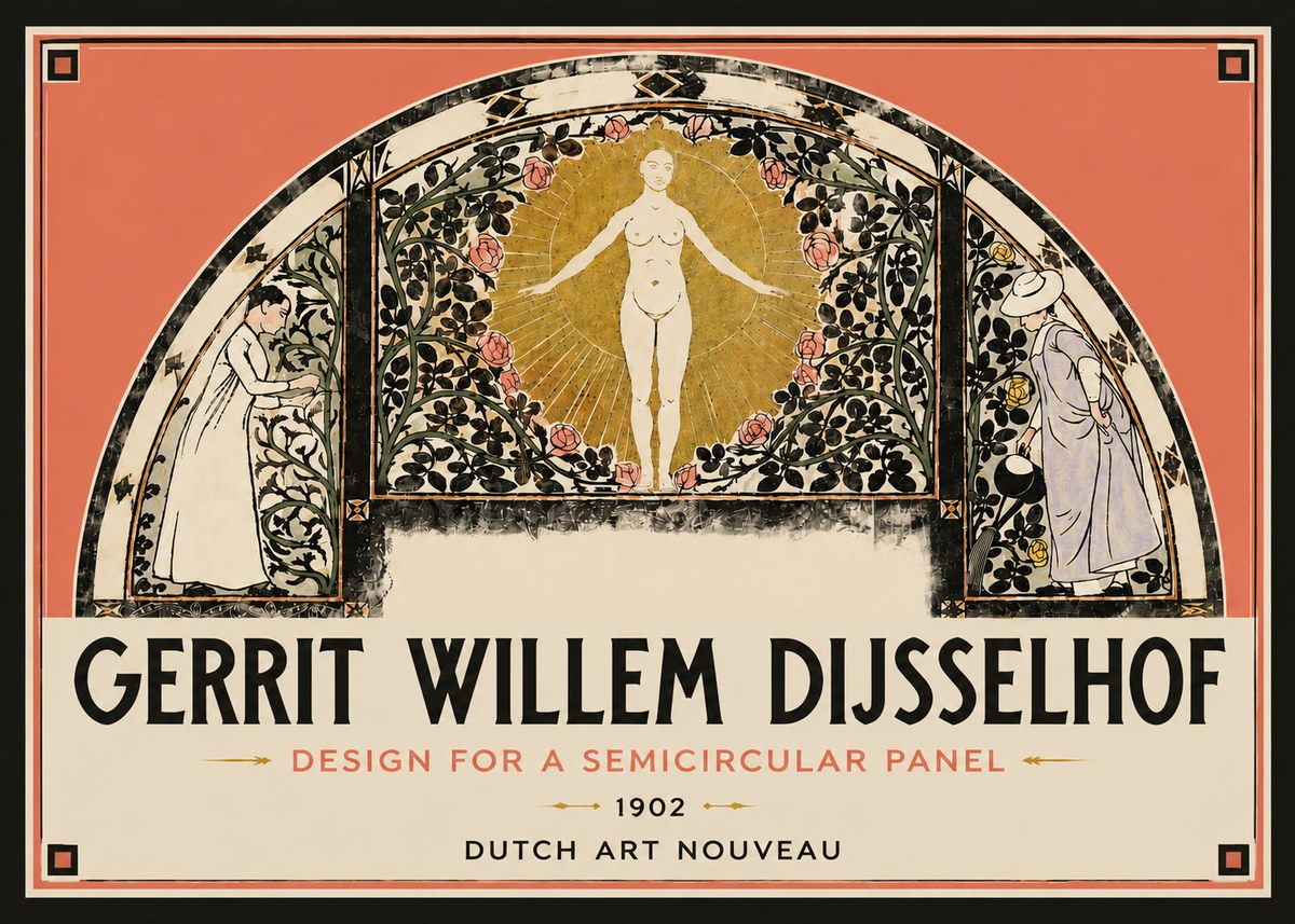 Gerrit Willem Dijsselhof Nature's Awakening No6 - Plakat