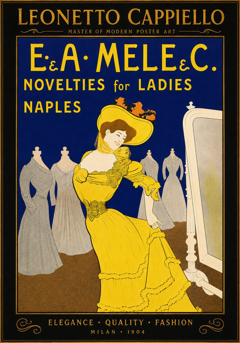 Leonetto Cappiello E.&a. Mele & C. Novelties for Ladies Naples No6 - Plakat