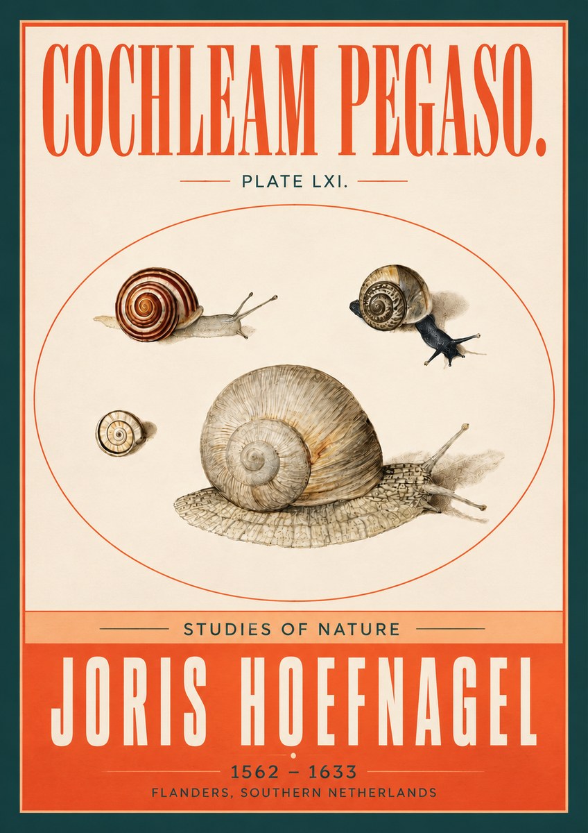 Joris Hoefnagel The Four Snails No4 - Plakat