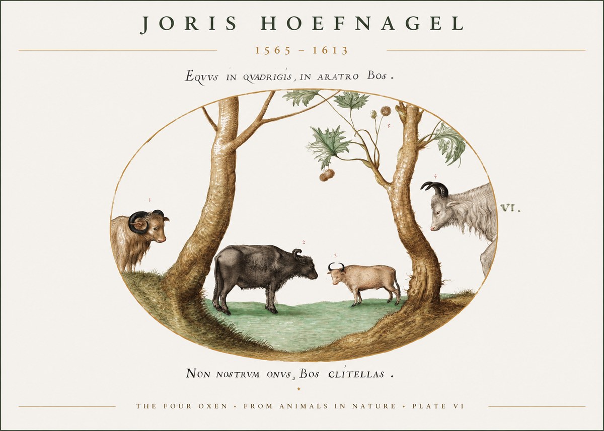 Joris Hoefnagel The Four Oxen No1 - Plakat